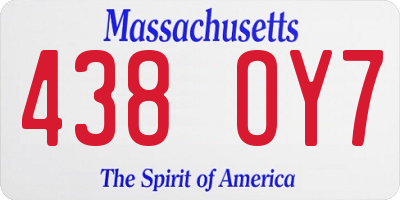 MA license plate 438OY7