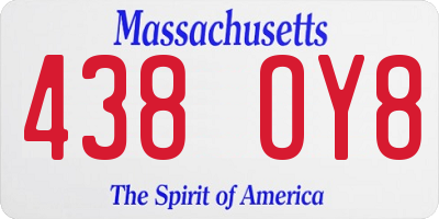 MA license plate 438OY8