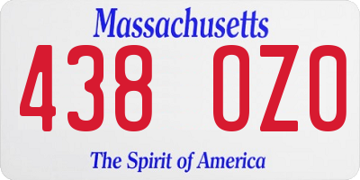 MA license plate 438OZ0