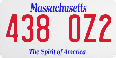 MA license plate 438OZ2