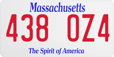 MA license plate 438OZ4