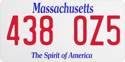 MA license plate 438OZ5