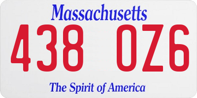MA license plate 438OZ6