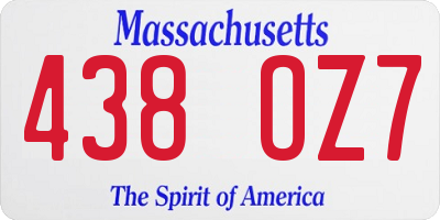 MA license plate 438OZ7