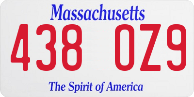 MA license plate 438OZ9