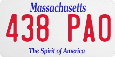 MA license plate 438PA0