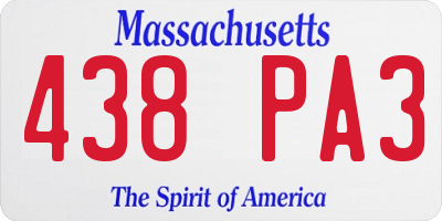 MA license plate 438PA3