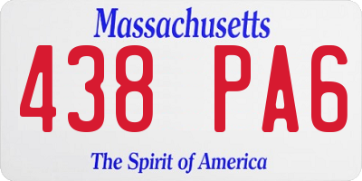 MA license plate 438PA6