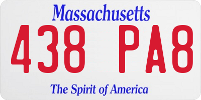 MA license plate 438PA8