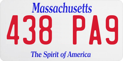MA license plate 438PA9