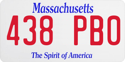 MA license plate 438PB0