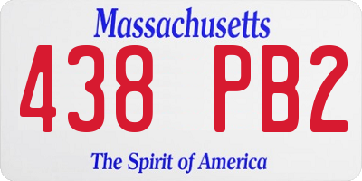 MA license plate 438PB2