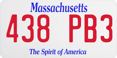 MA license plate 438PB3