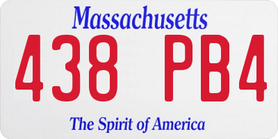 MA license plate 438PB4
