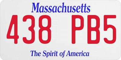 MA license plate 438PB5