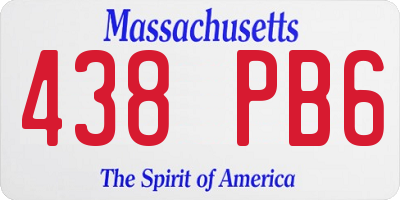 MA license plate 438PB6