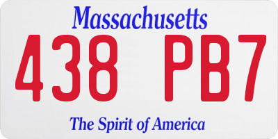MA license plate 438PB7