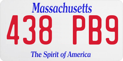 MA license plate 438PB9