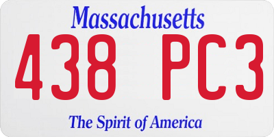 MA license plate 438PC3