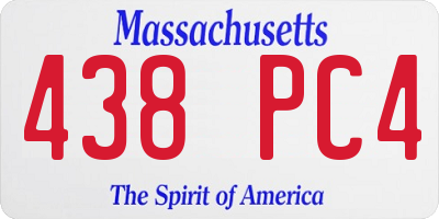 MA license plate 438PC4