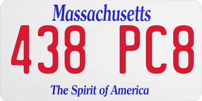 MA license plate 438PC8