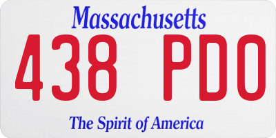 MA license plate 438PD0