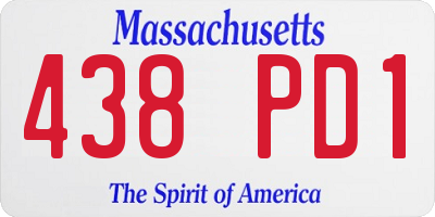 MA license plate 438PD1