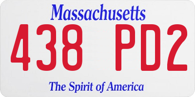 MA license plate 438PD2