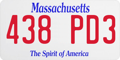 MA license plate 438PD3
