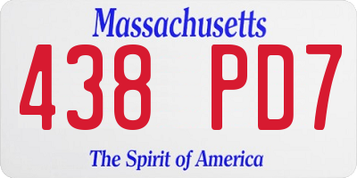 MA license plate 438PD7