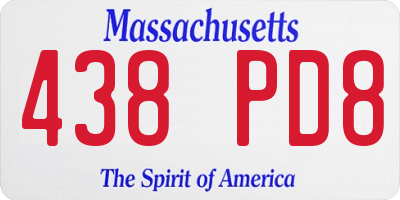 MA license plate 438PD8