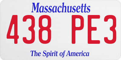 MA license plate 438PE3