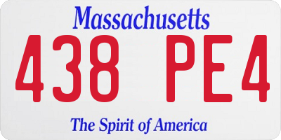 MA license plate 438PE4