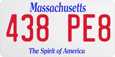 MA license plate 438PE8