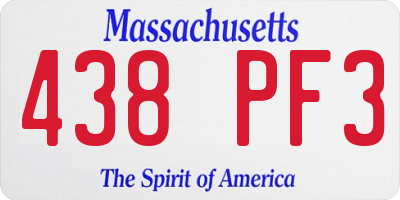 MA license plate 438PF3