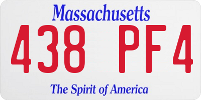 MA license plate 438PF4
