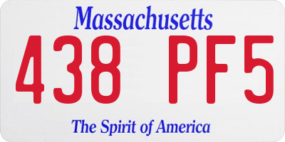 MA license plate 438PF5