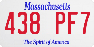 MA license plate 438PF7