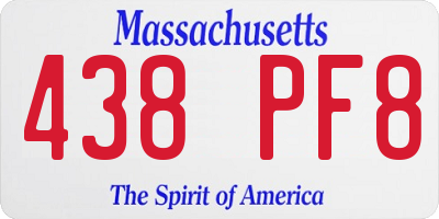 MA license plate 438PF8