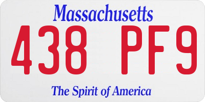 MA license plate 438PF9