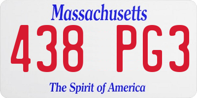 MA license plate 438PG3