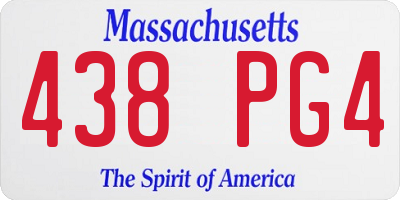 MA license plate 438PG4