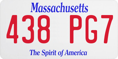 MA license plate 438PG7