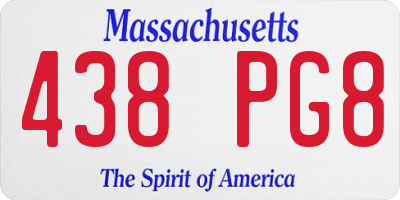 MA license plate 438PG8