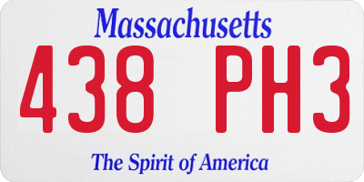 MA license plate 438PH3