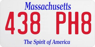 MA license plate 438PH8