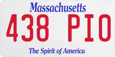 MA license plate 438PI0