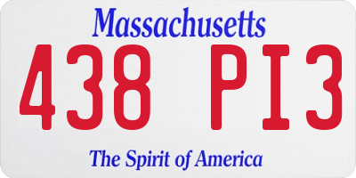 MA license plate 438PI3