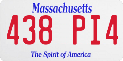MA license plate 438PI4