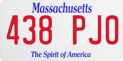 MA license plate 438PJ0